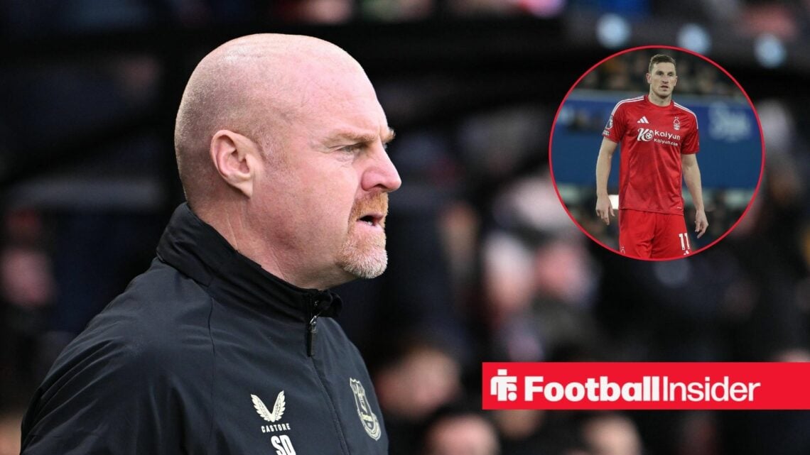 Sean Dyche with Nottingham Forest striker Chris Wood