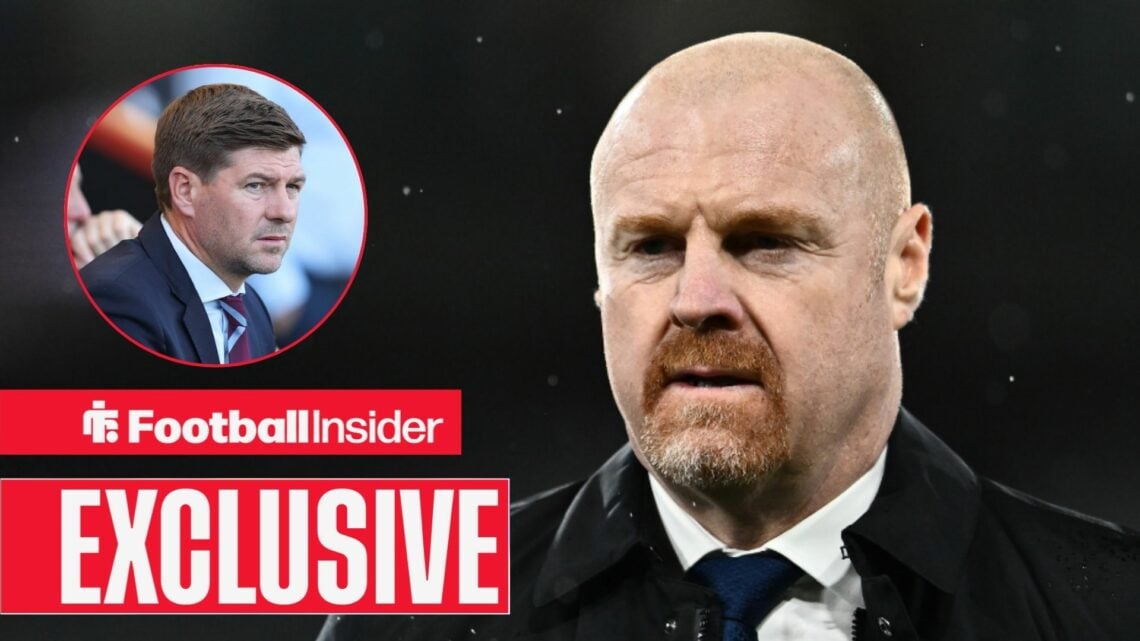 Sean Dyche next to a circular inset of Steven Gerrard