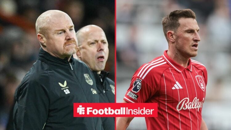 Sean Dyche and Chris Wood split image