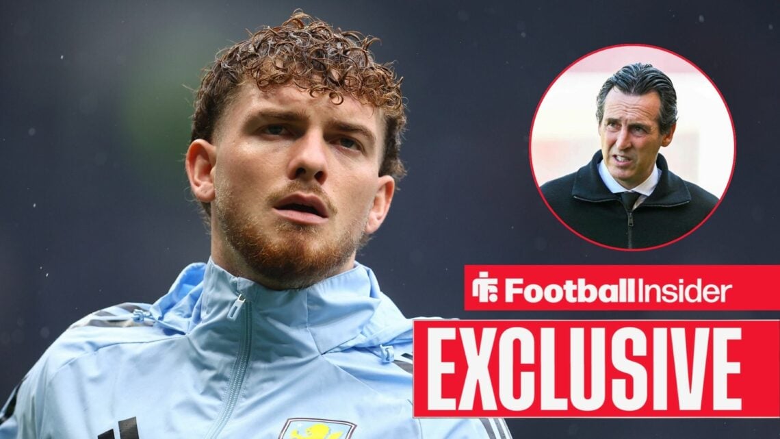 Harvey Elliott next to a circular inset of Unai Emery