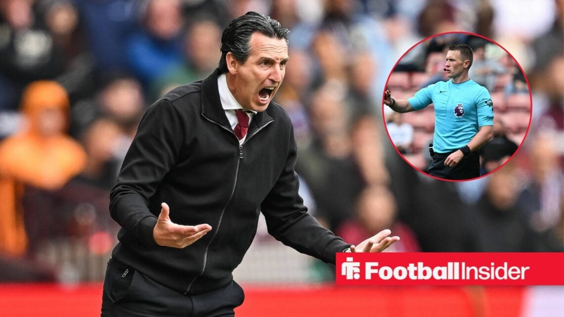 Unai Emery looking angry with Thomas Bramall inset