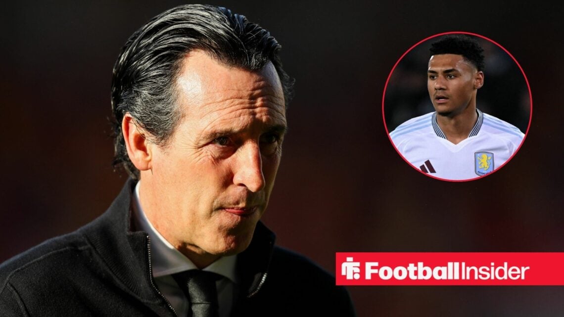 Aston Villa boss Unai Emery with Ollie Watkins inset