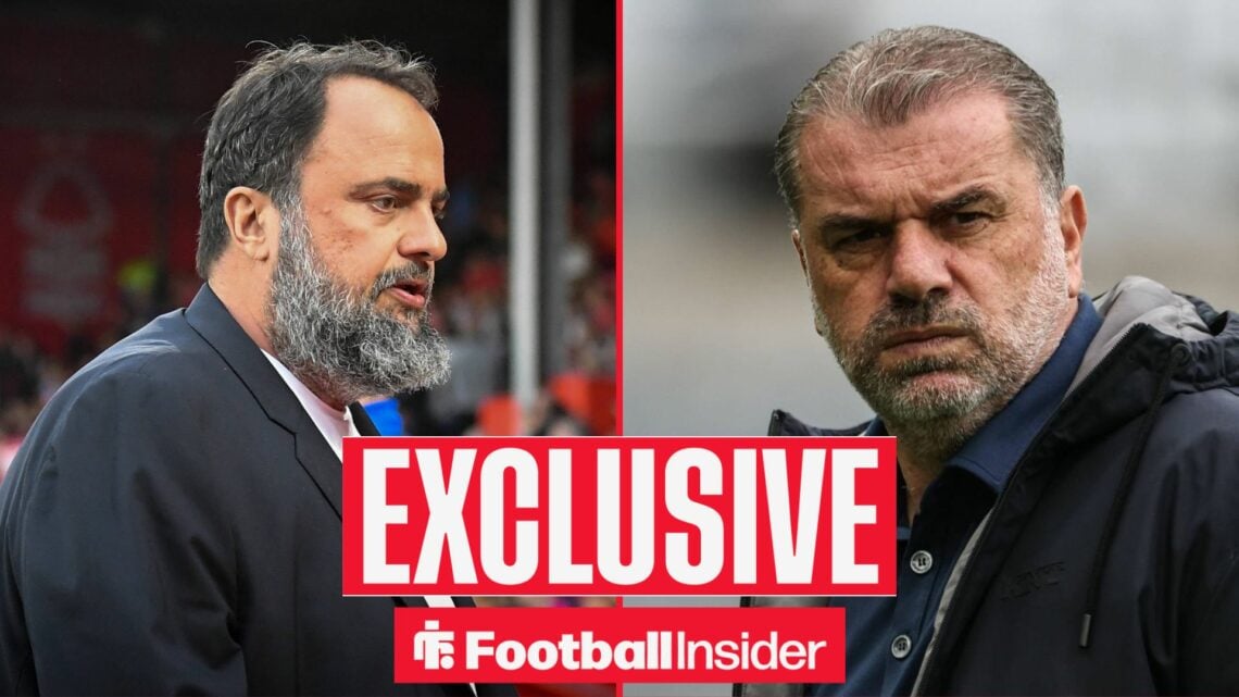 Nottingham Forest owner Evangelos Marinakis alongside Nottingham Forest manager Ange Postecoglou