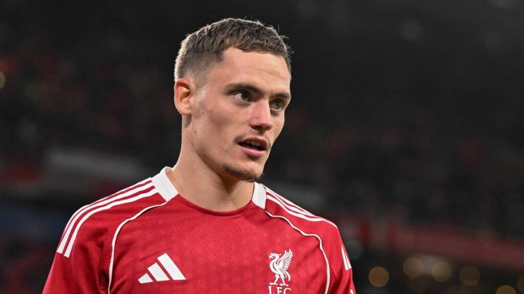 Florian Wirtz in action for Liverpool at Anfield