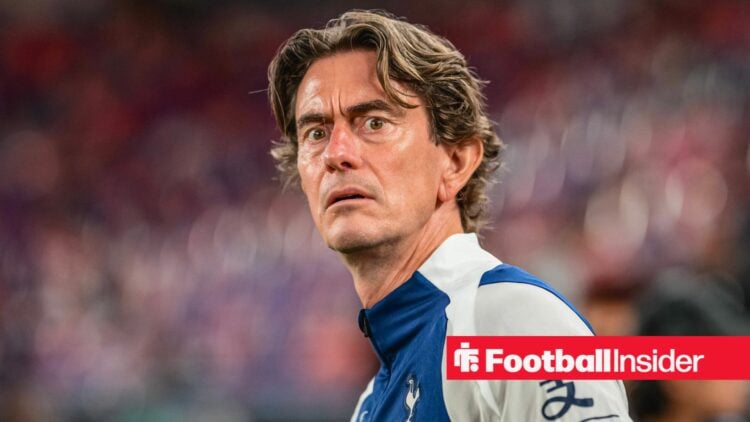 Tottenham boss Thomas Frank looking shocked