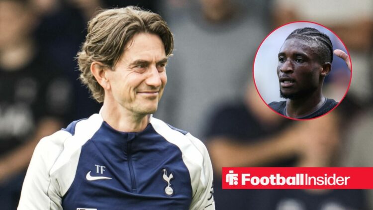 Thomas Frank next to a circular inset of Mohammed Kudus