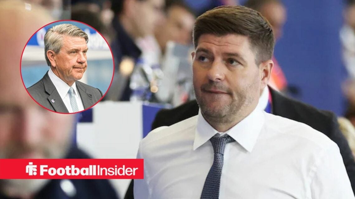 Steven Gerrard next to a circular inset of Andrew Cavenagh