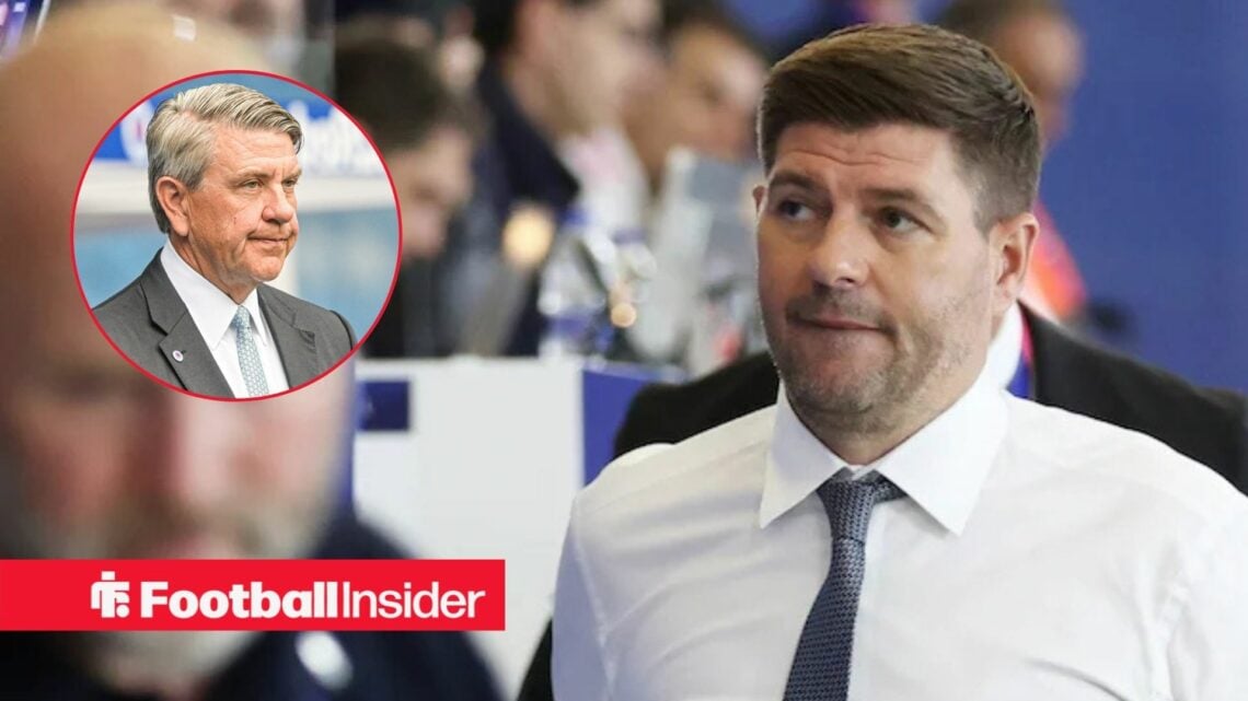 Steven Gerrard next to a circular inset of Andrew Cavenagh