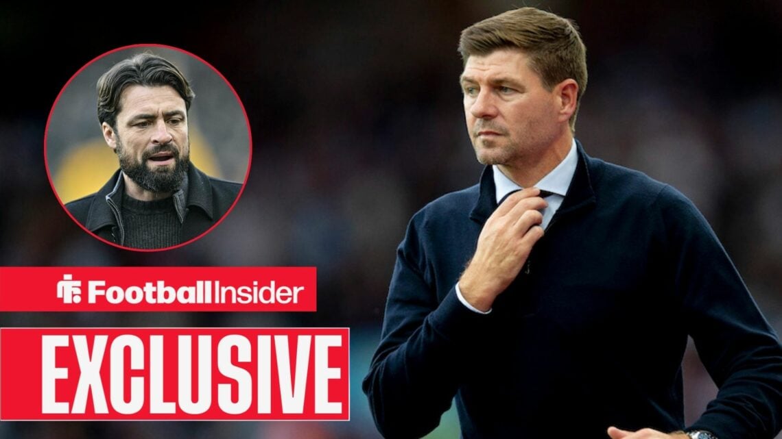 Steven Gerrard next to a circular inset of Russell Martin