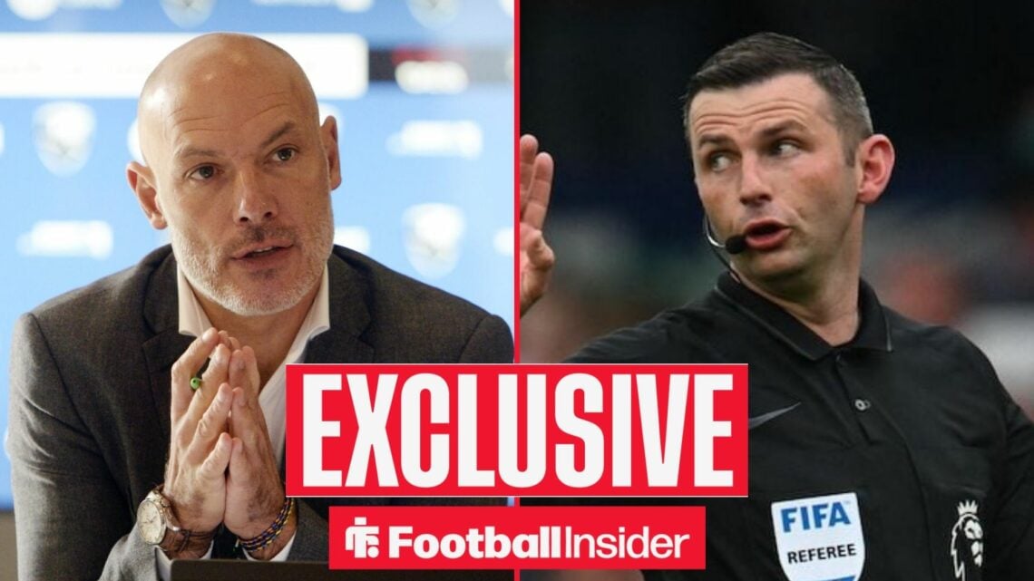PGMOL chief Howard Webb in a press conference with referee Michael Oliver