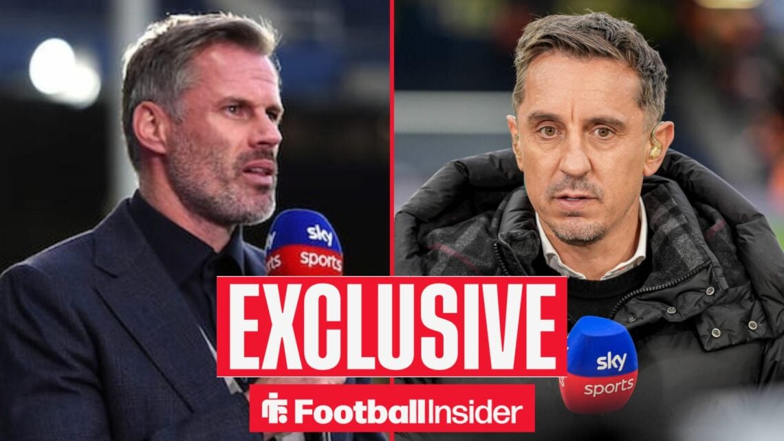 Jamie Carragher and Gary Neville side-by-side, exclusive banner
