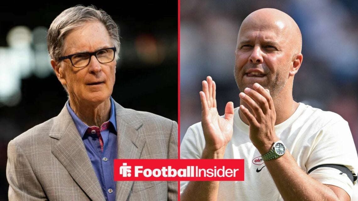 John Henry looking serious alongside Arne Slot clapping