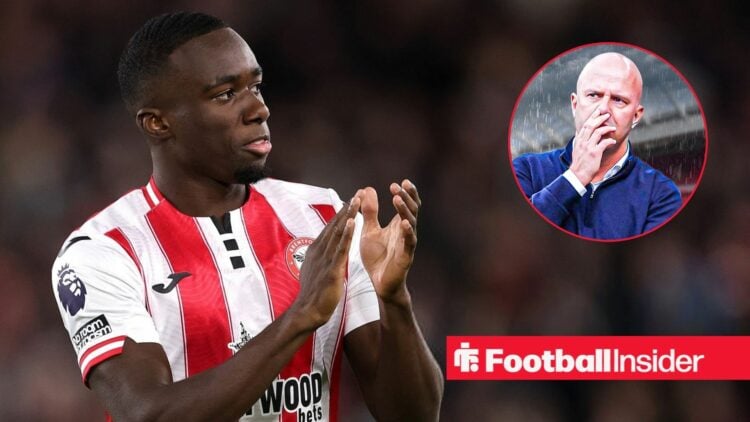 Michael Kayode next to a circular inset of Arne Slot