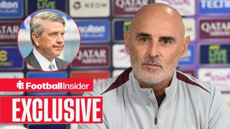 Kevin Muscat in a press conference with Rangers chairman Andrew Cavenagh