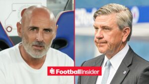 Kevin Muscat in the dugout at Shanghai Port, with Andrew Cavenagh at Ibrox