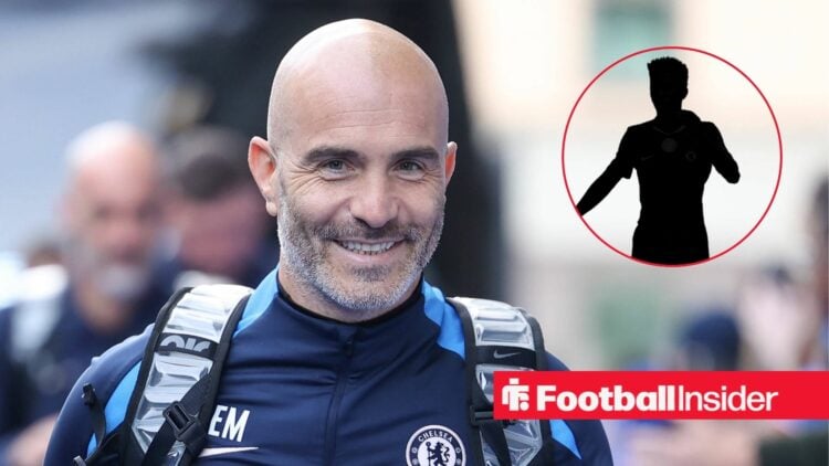 Chelsea boss Enzo Maresca with Estevao blacked out inset