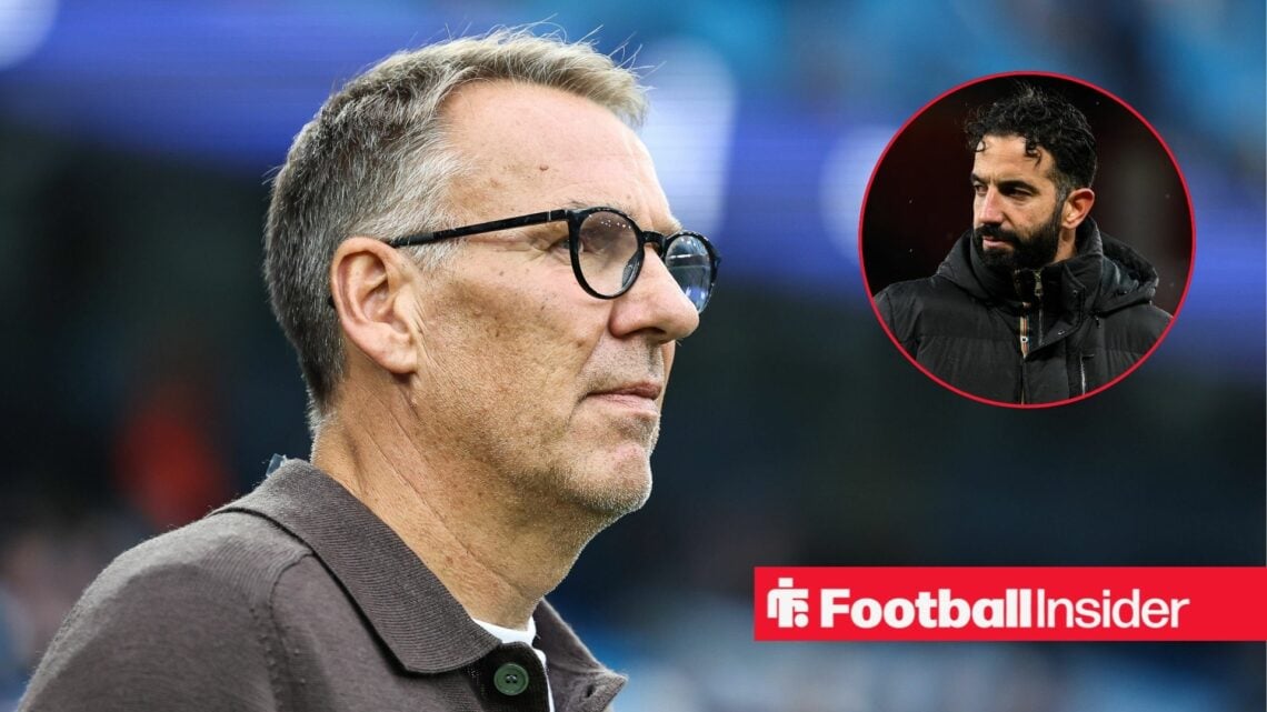 Paul Merson looks on with Manchester United's Ruben Amorim inset