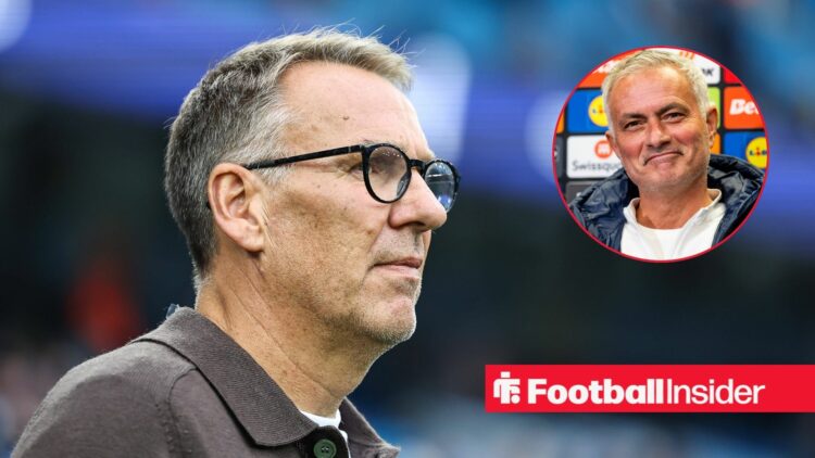 Paul Merson looks on with Jose Mourinho inset