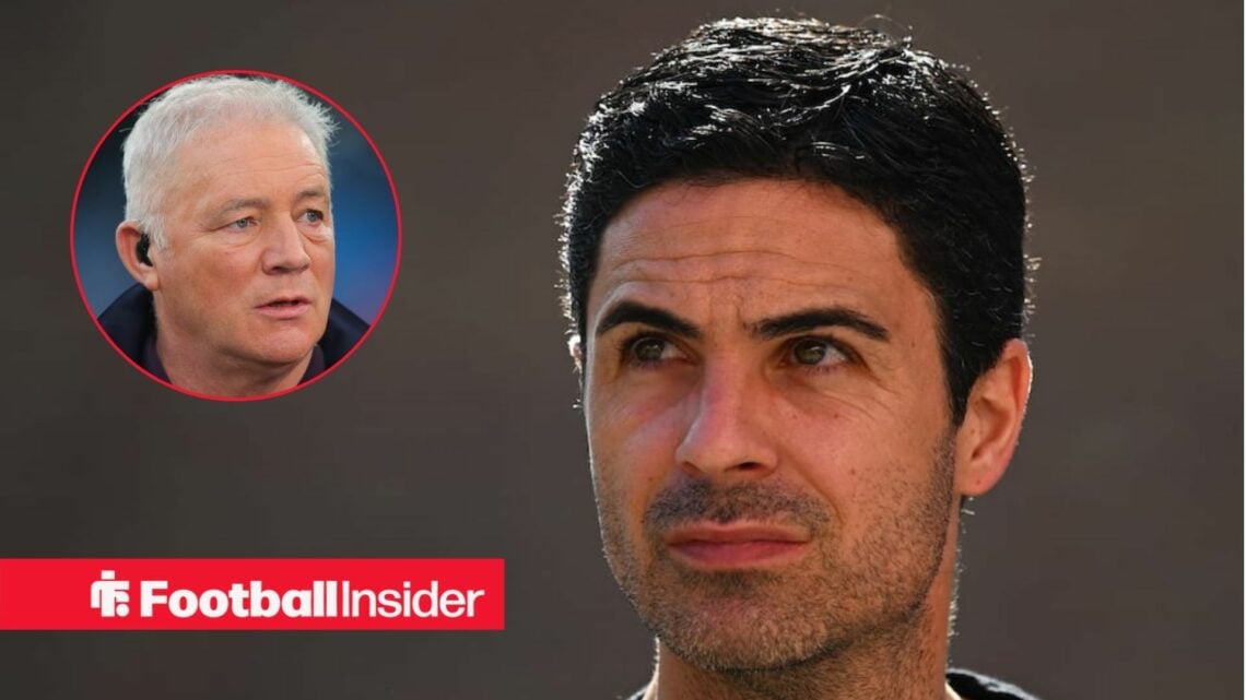 Arsenal manager Mikel Arteta alongside a circular inset of Ally McCoist