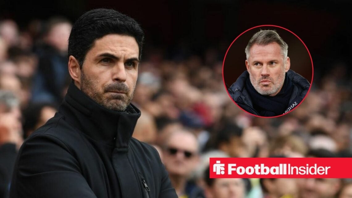 Arsenal boss Mikel Arteta with pundit Jamie Carragher