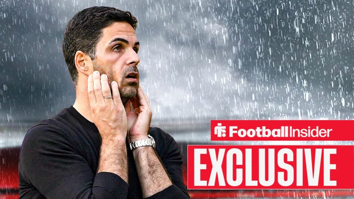 Mikel Arteta looking worried