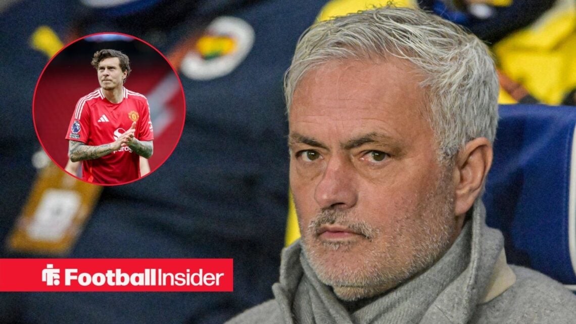 Jose Mourinho with Victor Lindelof inset