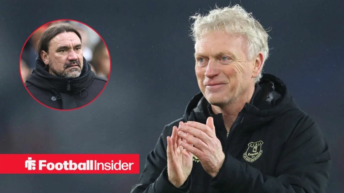 David Moyes clapping, Daniel Farke in a circular inset
