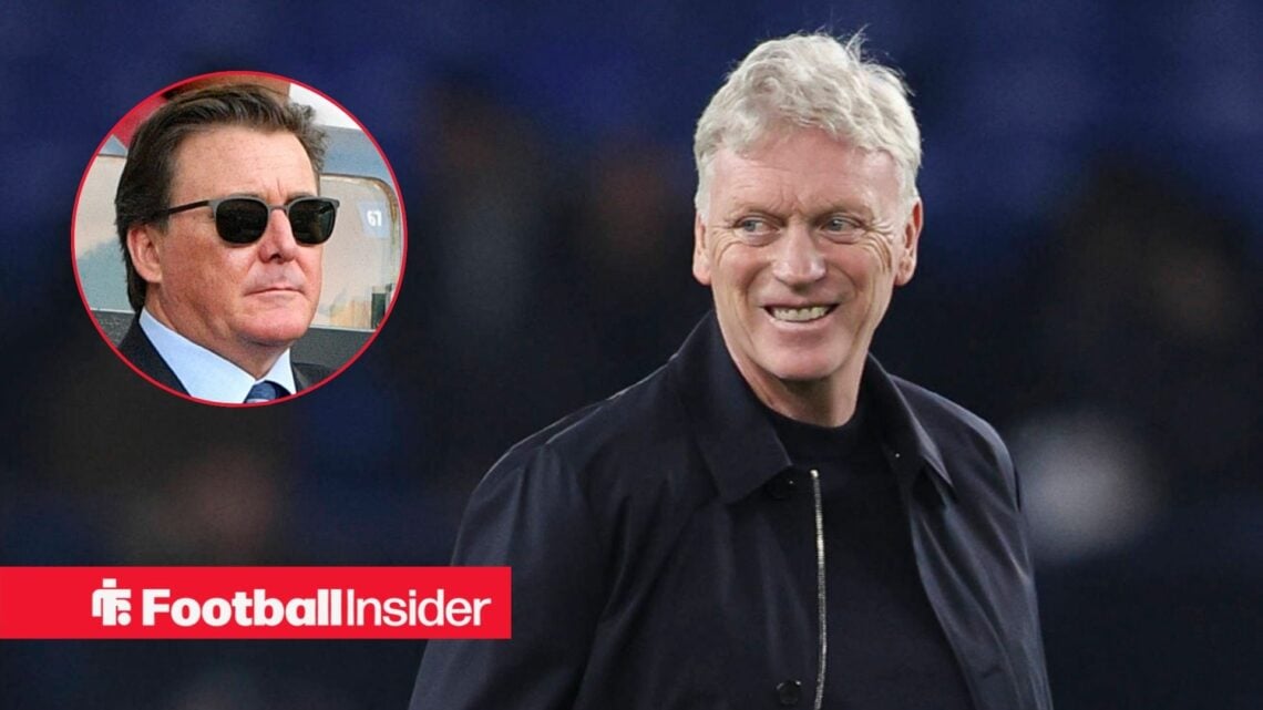 David Moyes next to a circular inset of Dan Friedkin