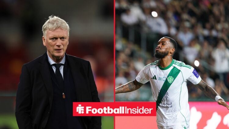 Everton boss David Moyes with Ivan Toney split image