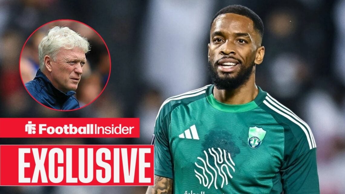 Ivan Toney next to a circular inset of David Moyes