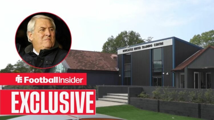 Newcastle United training ground, Keith Hackett in a circular inset