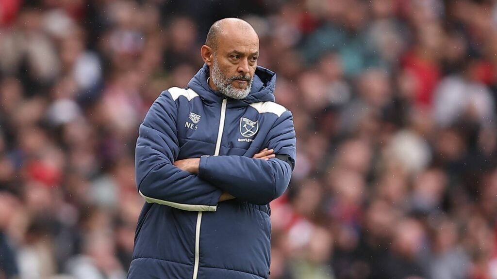 Nuno Espirito Santo on the touchline at West Ham