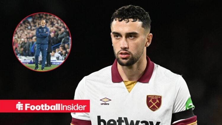West Ham's Max Kilman with Nuno Espirito Santo inset