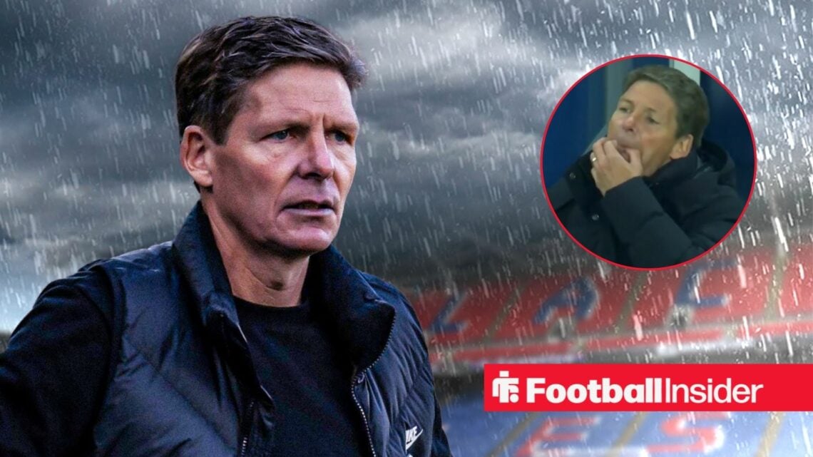 Oliver Glasner in the rain, Oliver Glasner in a circular inset