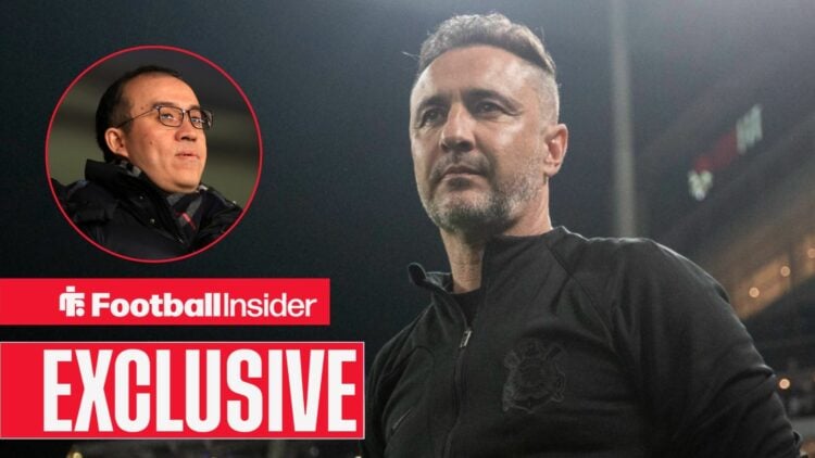 Vitor Pereira next to a circular inset of Jeff Shi