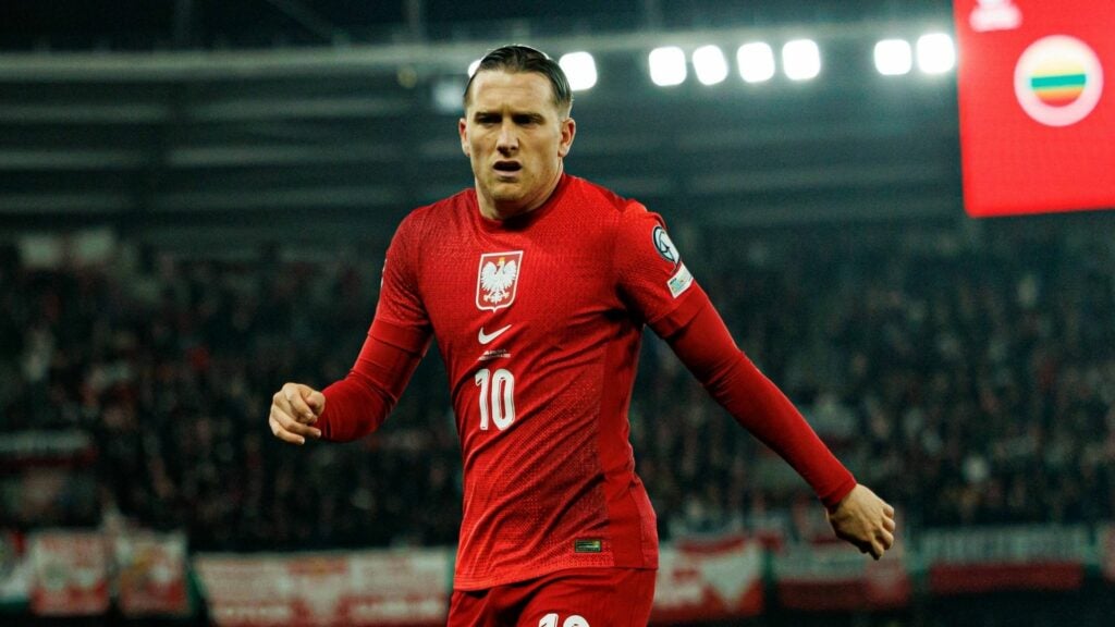 Piotr Zielinski in action for Poland