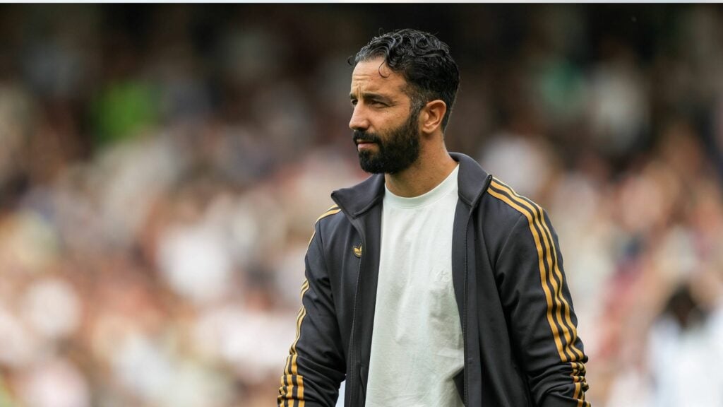 Ruben Amorim on the sidelines at Old Trafford
