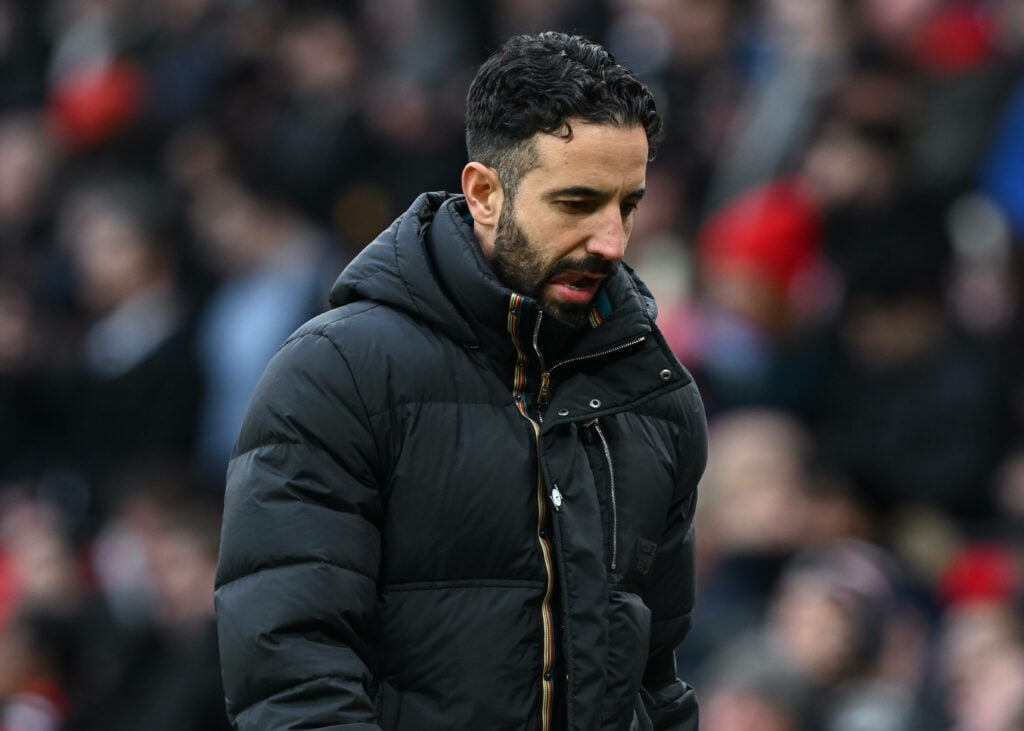 Ruben Amorim looks dejected after Manchester United defeat