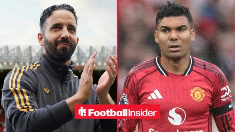 Ruben Amorim at Old Trafford next to Casemiro