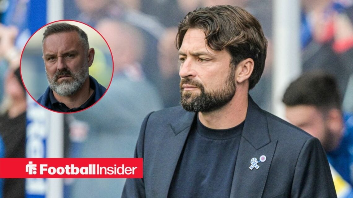 Rangers manager Russell Martin alongside a circular inset of Kris Boyd