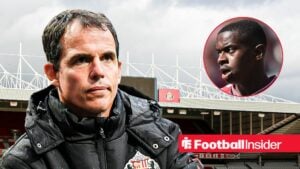 Noah Sadiki in a circular inset next to Regis Le Bris