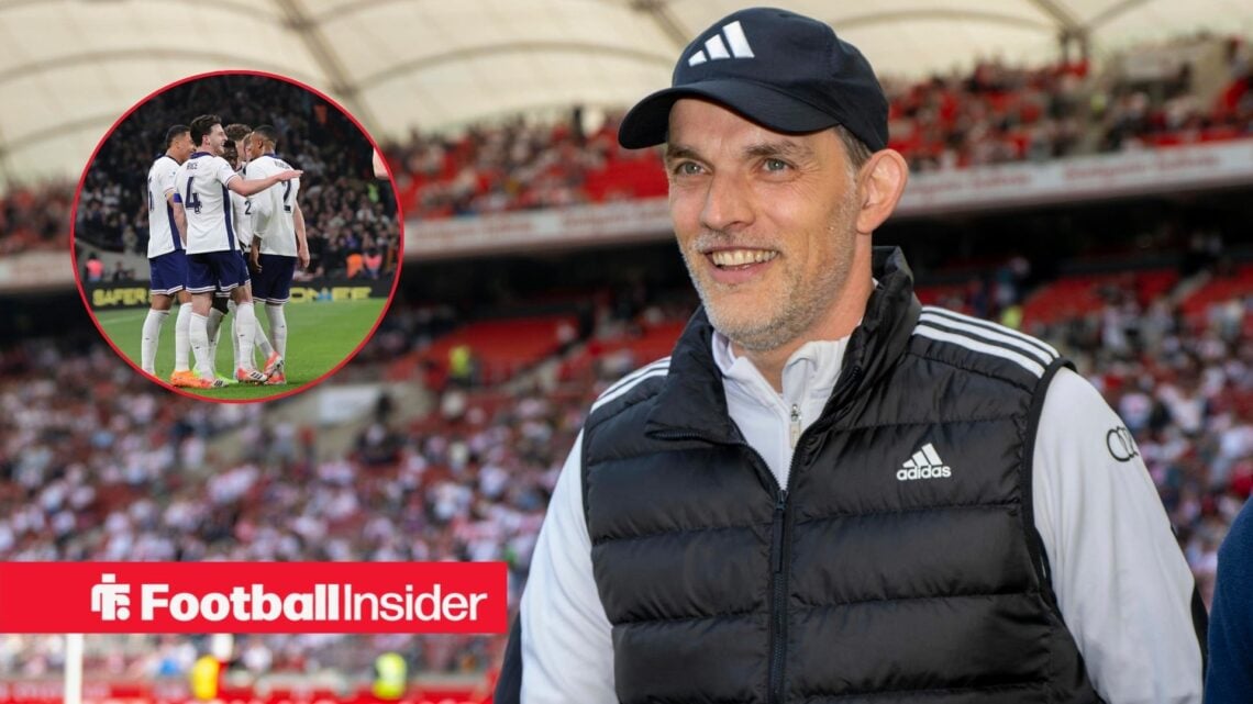 England manager Thomas Tuchel with an inset of England players