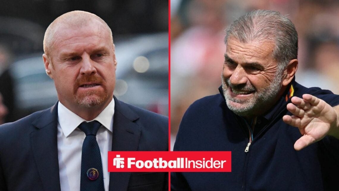 Sean Dyche pre-match at Everton, with Ange Postecoglou on the Nottingham Forest touchline