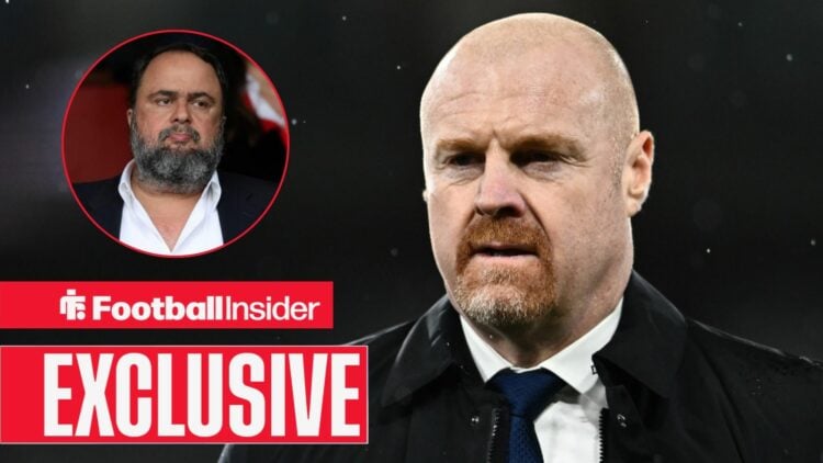 Sean Dyche and Forest owner Evangelos Marinakis left inset