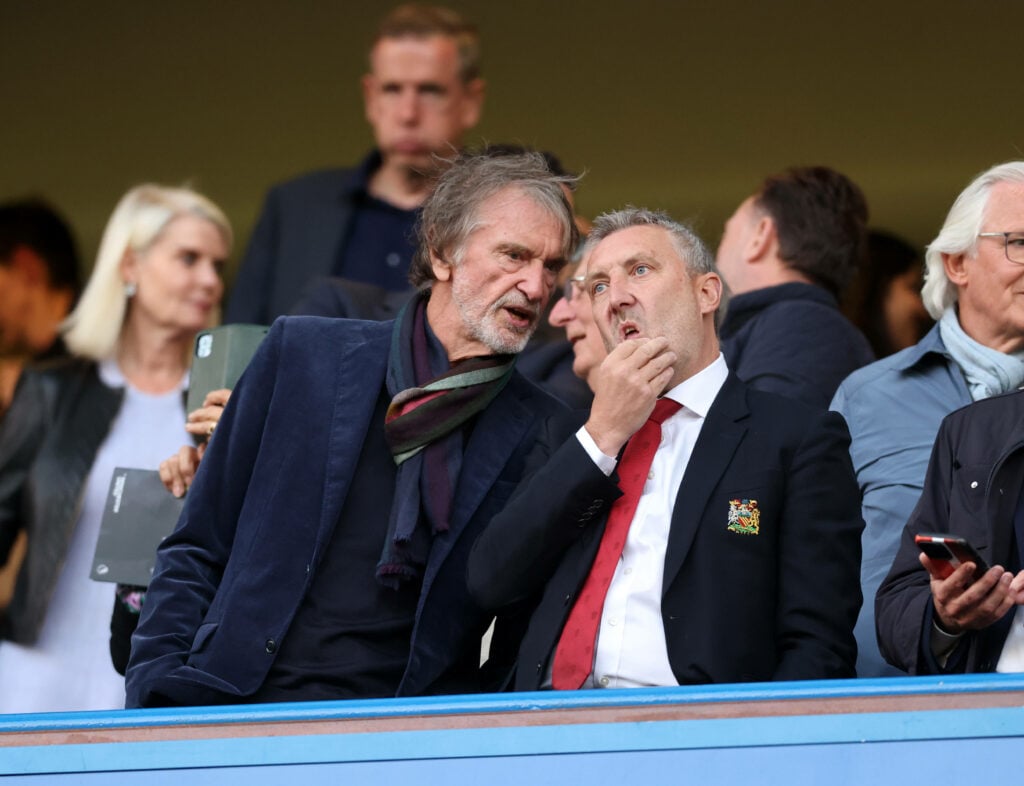 Sir Jim Ratcliffe and Jason Wilcox looking concerned
