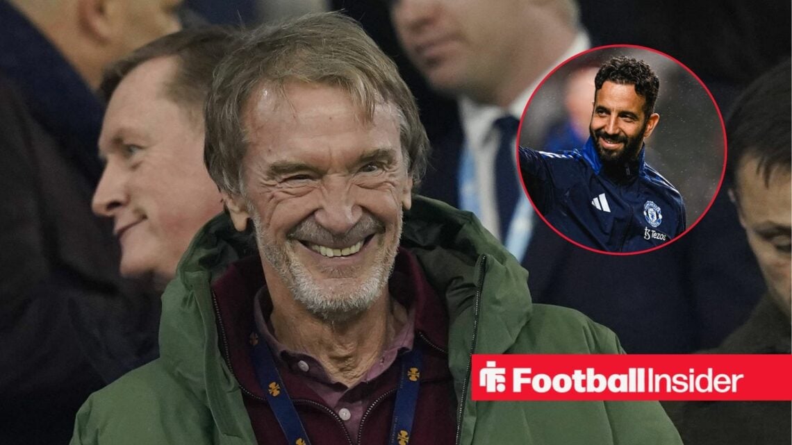 Sir Jim Ratcliffe smiling with Ruben Amorim included in a circular inset