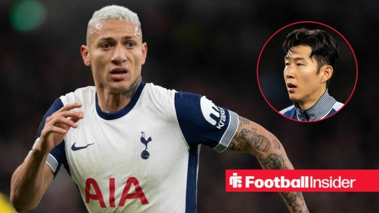 Richarlison next to Son Heung-Min in a circular inset