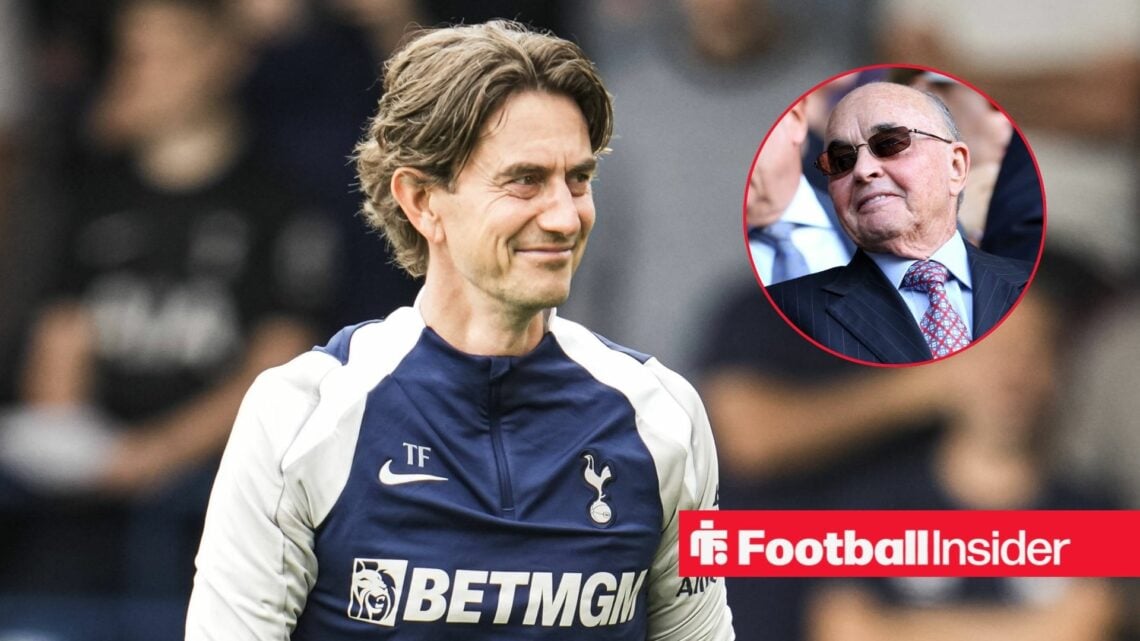 Thomas Frank smiling with Joe Lewis included in a circular inset