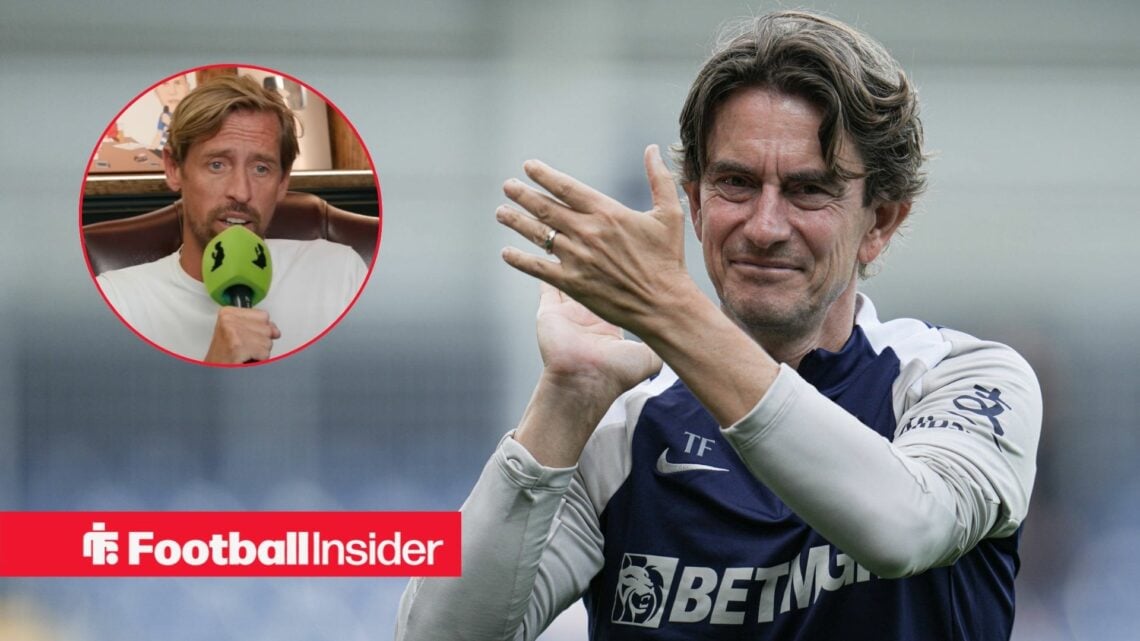 Thomas Frank clapping, Peter Crouch in a circular inset
