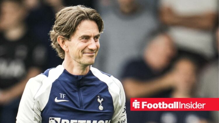 Thomas Frank in a Tottenham tracksuit